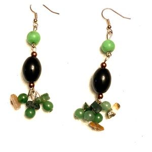Crystal Agate Drop Pierced Earrings